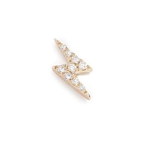 EF COLLECTION 14K GOLD DIAMOND LIGHTNING BOLT SUNGLE STUD EARRING